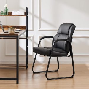 DUMOS Classic Modern Office Guest Chair Black Set of 6-0