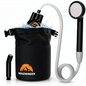 Ridgewinder Portable Camping Shower Black Nylon-0