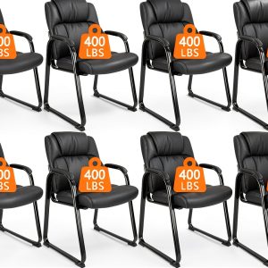 Reception Chair CLATINA Metal Sturdy Design Black-0