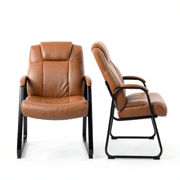 Waiting Room Chair CLATINA PU Leather Sled Base-2