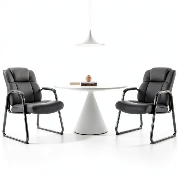 Reception Chair CLATINA Metal Sturdy Design Black-6