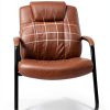 Waiting Room Chair CLATINA PU Leather Sled Base-3
