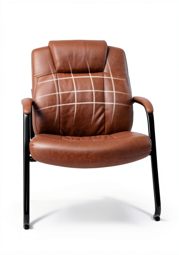 Waiting Room Chair CLATINA PU Leather Sled Base-3