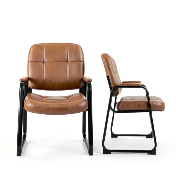 CLATINA Office Guest Chair Brown 4PK-2