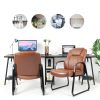Waiting Room Chair CLATINA PU Leather Sled Base-7