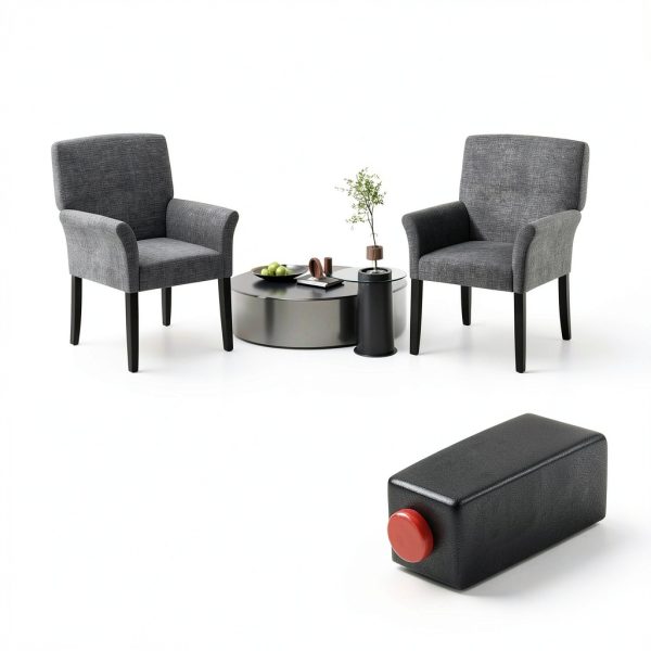 Giantex Grey Waiting Room Chairs Office Guest Chairs-6