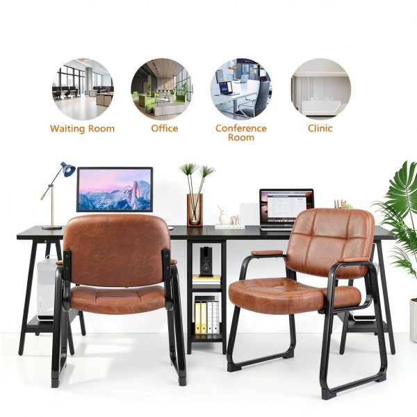 CLATINA Office Guest Chair Brown 4PK-5