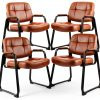 CLATINA Office Guest Chair Brown 4PK-0