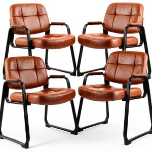 CLATINA Office Guest Chair Brown 4PK-0