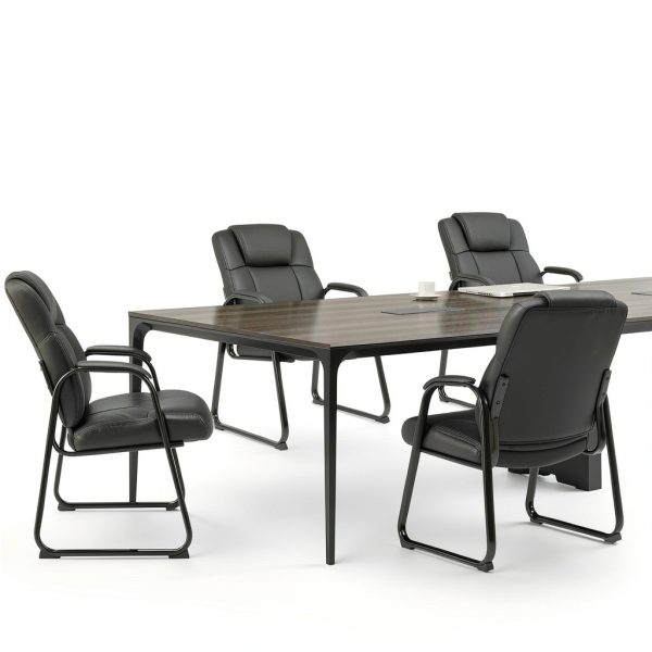 Reception Chair CLATINA Metal Sturdy Design Black-1