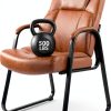 Waiting Room Chair CLATINA PU Leather Sled Base-0