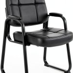 CLATINA Office Guest Chair Black-sledbase PVC Leather-0