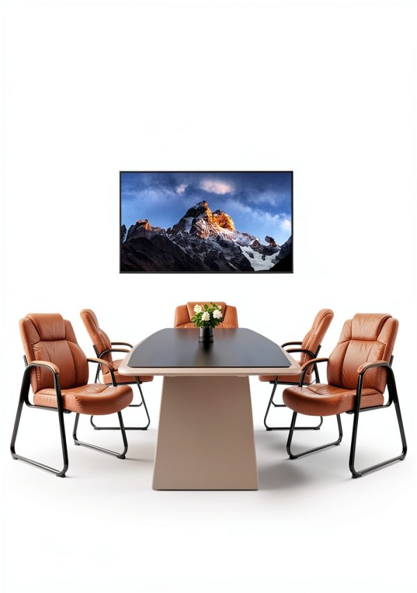 Waiting Room Chair CLATINA PU Leather Sled Base-1