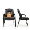 CLATINA Heavy Duty Guest Chair Metal Leather-2