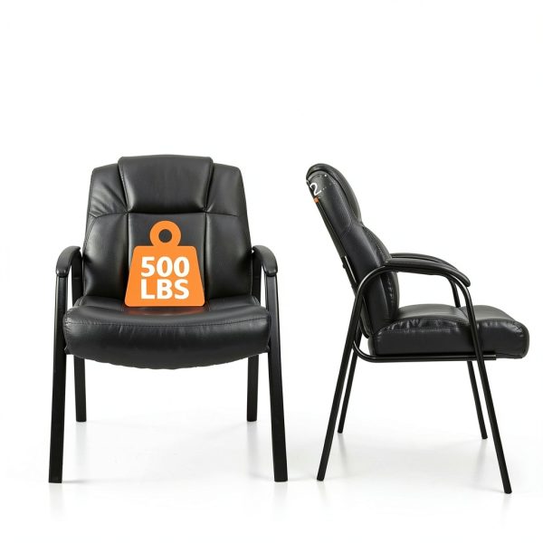 CLATINA Heavy Duty Guest Chair Metal Leather-2