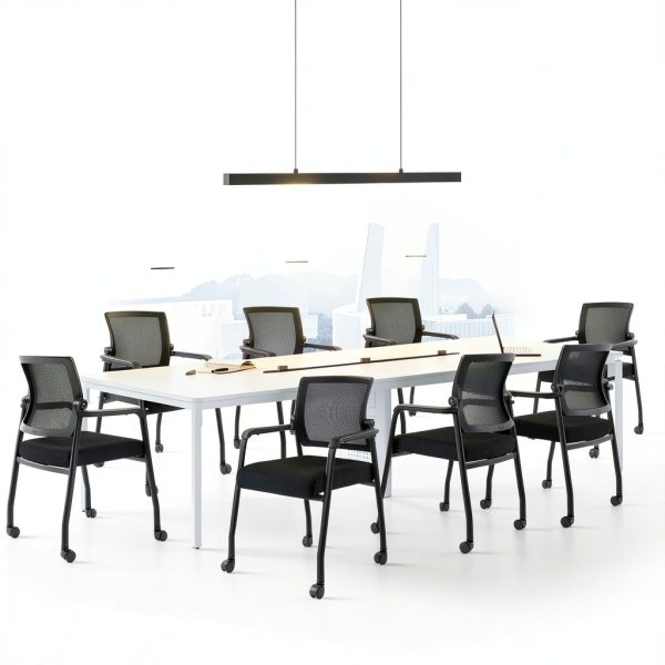 KLASIKA Office Guest Chair Adjustable Back with Wheels 1 Pack Gingham-7