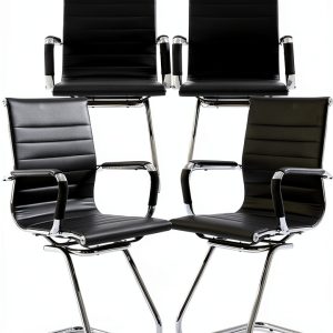 DM Furniture Office Guest Chair Black 4PCS Modern Ergonomic Seating-0