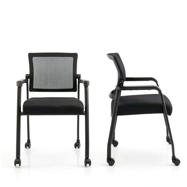 KLASIKA Office Guest Chair Adjustable Back with Wheels 1 Pack Gingham-2
