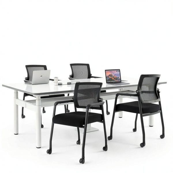 KLASIKA Office Guest Chair Adjustable Back with Wheels 1 Pack Gingham-8