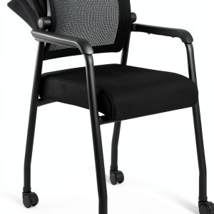 KLASIKA Office Guest Chair Adjustable Back with Wheels 1 Pack Gingham-0
