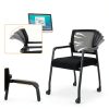 KLASIKA Office Guest Chair Adjustable Back with Wheels 1 Pack Gingham-4