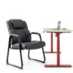 CLATINA Guest Chair Black Sled Base Mid Back Office Chair 1 Pack-0