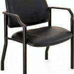 Guest Chair Boss Office Products Black Vinyl Arm Rest 500lb Capacity-0