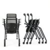 PRO, Stackable & Foldable Conference Room Chairs with 2X Thick Cushion, Lumbar Support, Armrest - Mesh Bouncing Back for Office Meeting, Conference, Training Room Chair 1 Pack-6